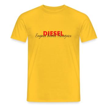 diesel - Men's T-Shirt - yellow - Front - AI Model Male 178 dark (178cm)