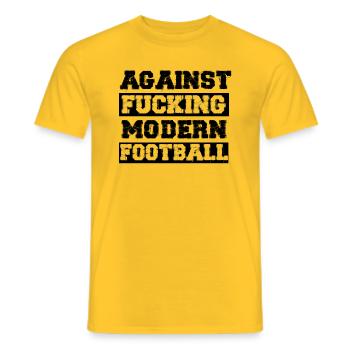 Against Modern Football - T-shirt homme - jaune - Devant - AI Model Male 178 dark (178cm)