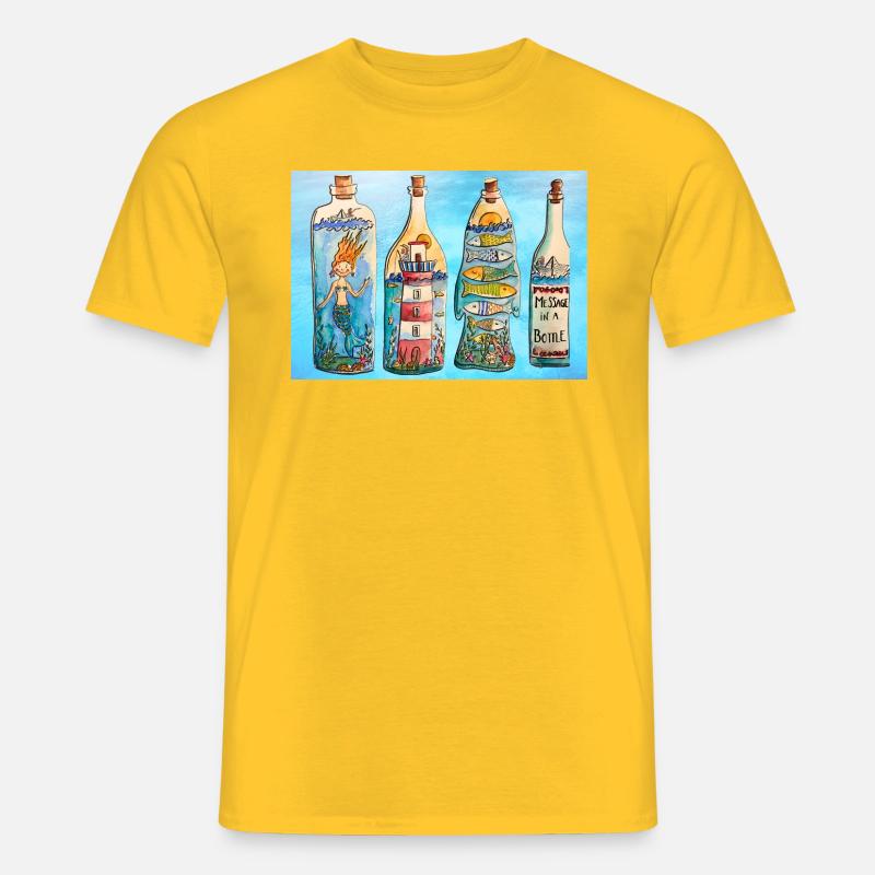 Flaschenpost - Männer T-Shirt - Gelb