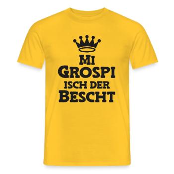 Mi Grospi isch der bescht Opa Schweiz Grosspapi - Männer T-Shirt - Gelb - Vorne - AI Model Male 178 dark (178cm)