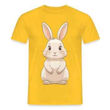 Illustration de dessin animé de lapins mignons - T-shirt homme - jaune - Devant - AI Model Male 178 dark (178cm)
