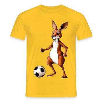 Football Kangaroo - T-shirt homme - jaune - Devant - AI Model Male 178 dark (178cm)