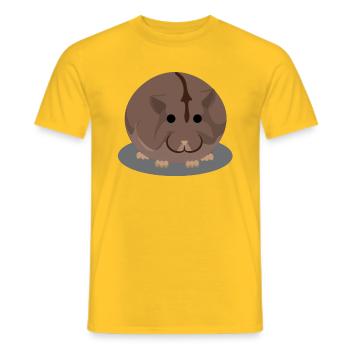 Brown chubby hamster - Men's T-Shirt - yellow - Front - AI Model Male 178 dark (178cm)