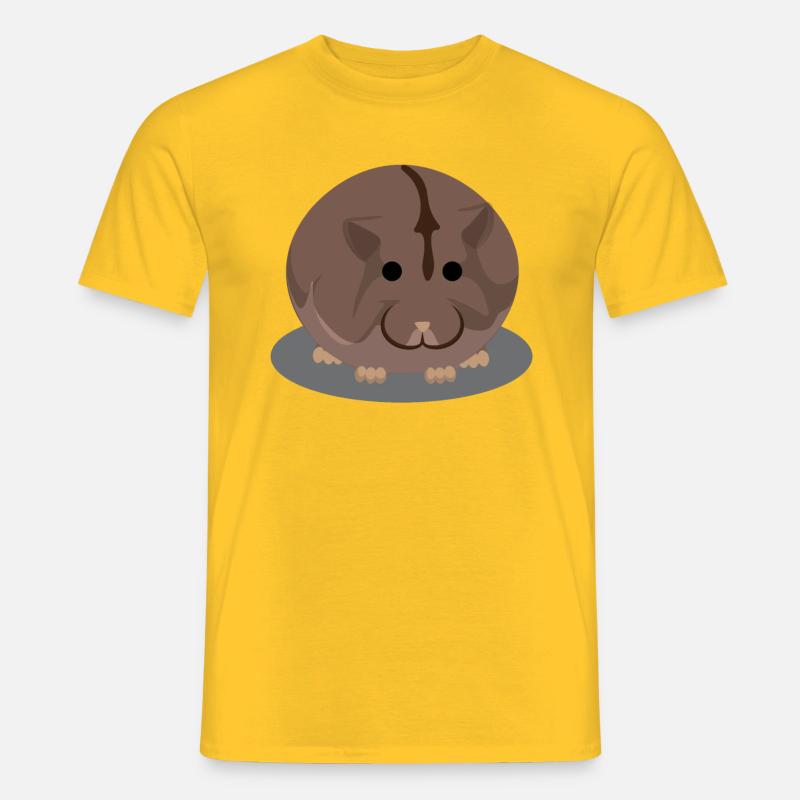 Brauner molliger Hamster - Männer T-Shirt - Gelb