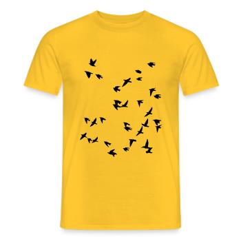 Mouches du troupeau d’oiseaux - T-shirt homme - jaune - Devant - AI Model Male 178 dark (178cm)