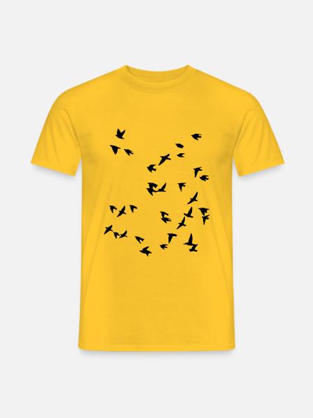 Bird flock flies - Men's T-Shirt - yellow