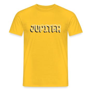 JUPITER Astro Text - Men's T-Shirt - yellow - Front - AI Model Male 178 dark (178cm)