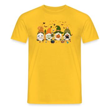 Tis the Season, Halloween Gnomes, Thanksgiving Gif - Men's T-Shirt - yellow - Front - AI Model Male 178 dark (178cm)