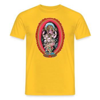 Ganesha - T-shirt homme - jaune - Devant - AI Model Male 178 dark (178cm)