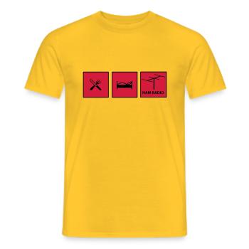 Amateurfunk - Männer T-Shirt - Gelb - Vorne - AI Model Male 178 dark (178cm)