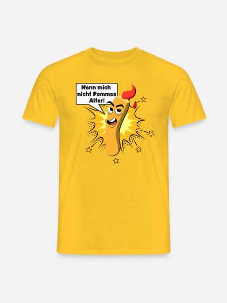 Pommes witzig - Männer T-Shirt - Gelb