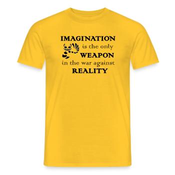 Imagination, best Wepon against Reality. Alice - T-shirt homme - jaune - Devant - AI Model Male 178 dark (178cm)