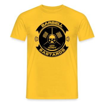 Barbell Bastards Lift Heavy - T-shirt homme - jaune - Devant - AI Model Male 178 dark (178cm)
