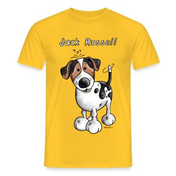 Da ist der Jack Russell - Männer T-Shirt - Gelb - Vorne - AI Model Male 178 dark (178cm)