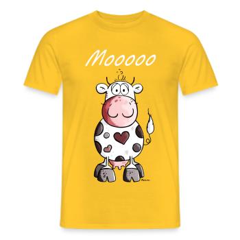 Mooo Kuh - Männer T-Shirt - Gelb - Vorne - AI Model Male 178 dark (178cm)