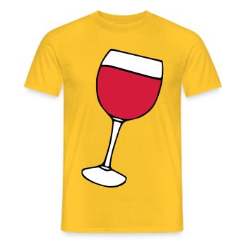 Vin rouge dans le verre - T-shirt homme - jaune - Devant - AI Model Male 178 dark (178cm)
