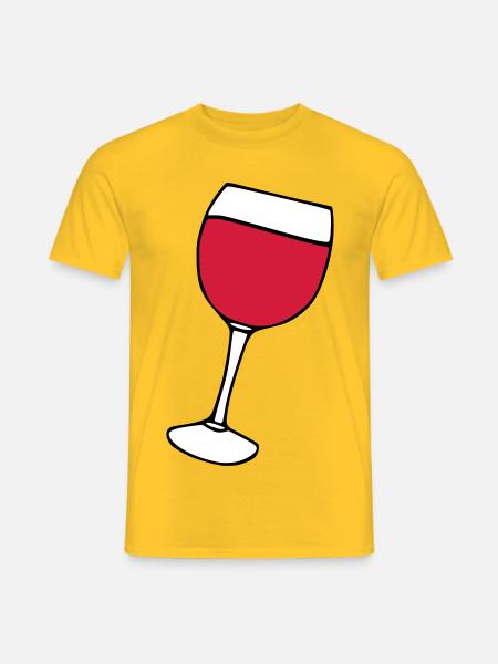 Rotwein im Glas - Männer T-Shirt - Gelb