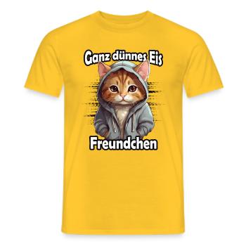 Very Thin Ice Cream Buddy - Men's T-Shirt - yellow - Front - AI Model Male 178 dark (178cm)