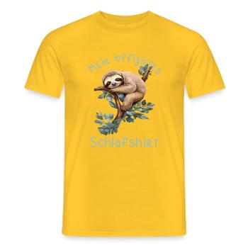 Mon Maillot de Nuit Paresseux Officiel - T-shirt homme - jaune - Devant - AI Model Male 178 dark (178cm)