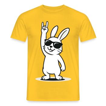 Rockin' Bunny - Men's T-Shirt - yellow - Front - AI Model Male 178 dark (178cm)