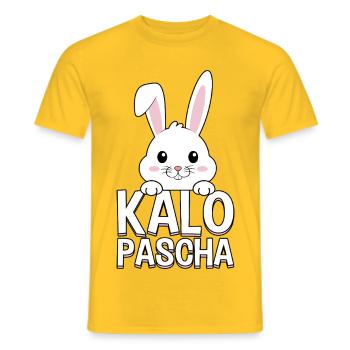Kalo Pascha Griechischer Osterhase Orthodoxes Ostern - Männer T-Shirt - Gelb - Vorne - AI Model Male 178 dark (178cm)