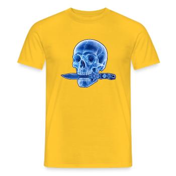 Blue Skull Dagger - Men's T-Shirt - yellow - Front - AI Model Male 178 dark (178cm)