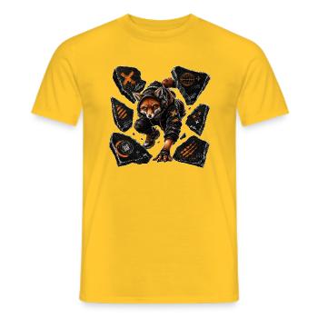 Fox Orbit Battle - Men's T-Shirt - yellow - Front - AI Model Male 178 dark (178cm)
