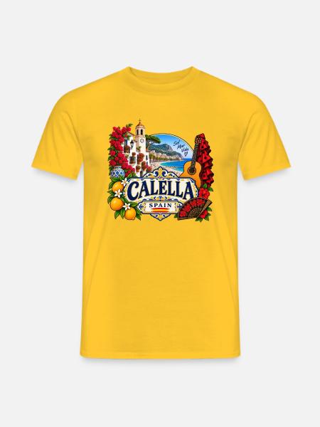 Calella – Sol, Mar & Vida - Männer T-Shirt - Gelb