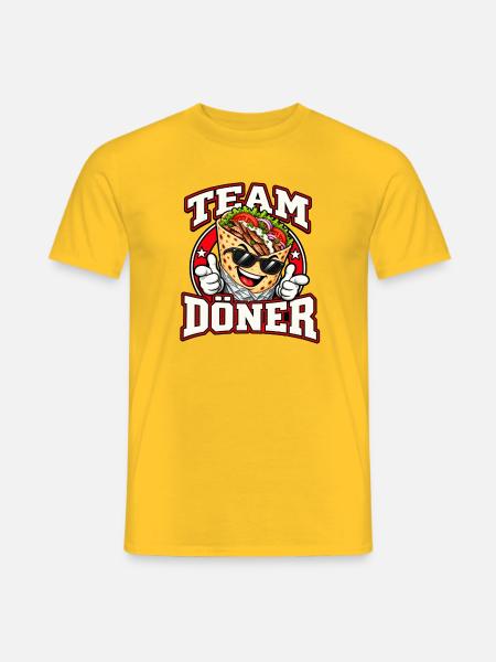 Team Döner – Lustiges Kebab Design - Männer T-Shirt - Gelb