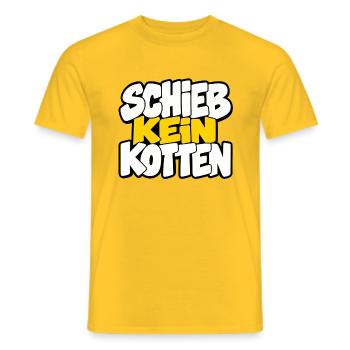 Schieb kein Kotten – Lustiger Spruch - Männer T-Shirt - Gelb - Vorne - AI Model Male 178 dark (178cm)