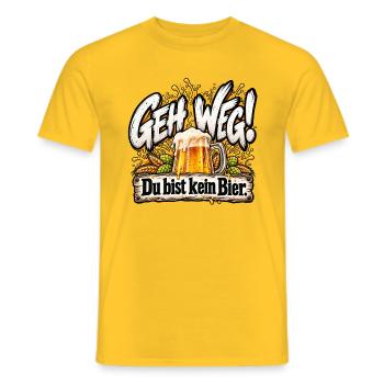 Geh weg! Du bist kein Bier. - Männer T-Shirt - Gelb - Vorne - AI Model Male 178 dark (178cm)