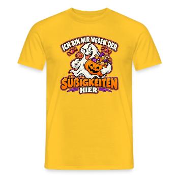Halloween-Geist auf Süßigkeitenjagd - Männer T-Shirt - Gelb - Vorne - AI Model Male 178 dark (178cm)