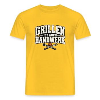 Grillen ist auch Handwerk – Lustiger Grill Spruch - Männer T-Shirt - Gelb - Vorne - AI Model Male 178 dark (178cm)