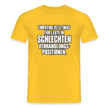 Empathie in Verhandlungssituationen - Männer T-Shirt - Gelb - Vorne - AI Model Male 178 dark (178cm)