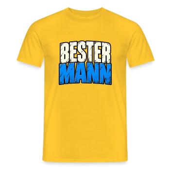 Bester Mann – Lustiger Männer Spruch - Männer T-Shirt - Gelb - Vorne - AI Model Male 178 dark (178cm)