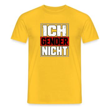 Ich gender nicht – Statement Spruch - Männer T-Shirt - Gelb - Vorne - AI Model Male 178 dark (178cm)