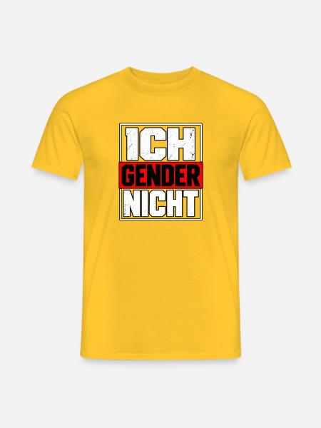 Ich gender nicht – Statement Spruch - Männer T-Shirt - Gelb