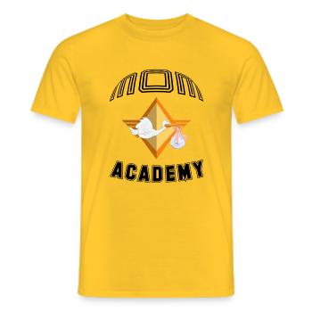 t-shirt mom academy cadeau naissance maman - T-shirt homme - jaune - Devant - AI Model Male 178 dark (178cm)