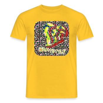 HEARTSTYLE - Men's T-Shirt - yellow - Front - AI Model Male 178 dark (178cm)