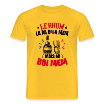 t-shirt réunion. spécial en créole - T-shirt homme - jaune - Devant - AI Model Male 178 dark (178cm)