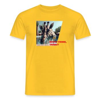 Betrunkene Giraffe „HEUTE TRINKI, TRINKI?“ - Männer T-Shirt - Gelb - Vorne - AI Model Male 178 dark (178cm)
