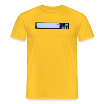 DV Tape - Men's T-Shirt - yellow - Front - AI Model Male 178 dark (178cm)