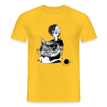 Anniversaire - T-shirt homme - jaune - Devant - AI Model Male 178 dark (178cm)