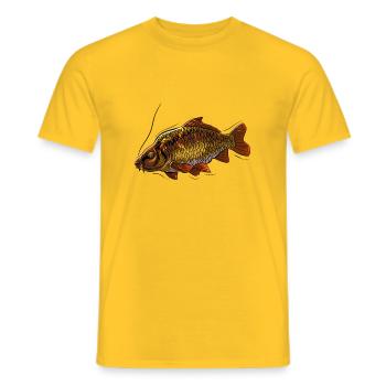 Carp angler - fish - Men's T-Shirt - yellow - Front - AI Model Male 178 dark (178cm)