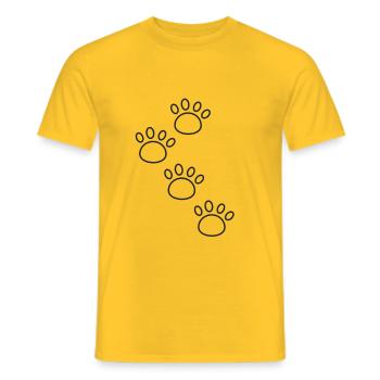 Dog Paw T Shirt 4 - Men's T-Shirt - yellow - Front - AI Model Male 178 dark (178cm)