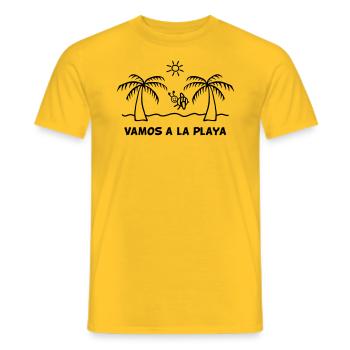 Vamos a la Playa - Männer T-Shirt - Gelb - Vorne - AI Model Male 178 dark (178cm)