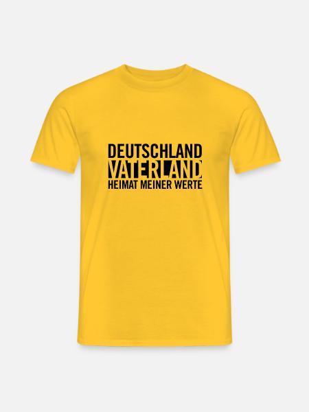 Deutschland Vaterland Heimat meiner Werte black - Männer T-Shirt - Gelb