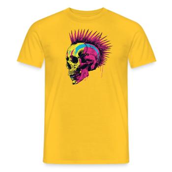 Horreur Punk Zombie Mohawk - T-shirt homme - jaune - Devant - AI Model Male 178 dark (178cm)