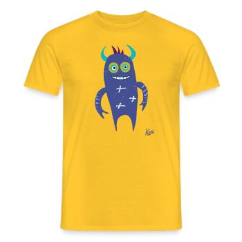 petit monstre bleu - T-shirt homme - jaune - Devant - AI Model Male 178 dark (178cm)
