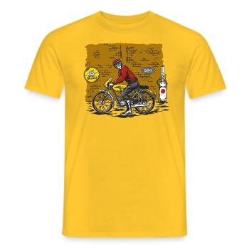 Vintage Flandria Plattendesign - Männer T-Shirt - Gelb - Vorne - AI Model Male 178 dark (178cm)